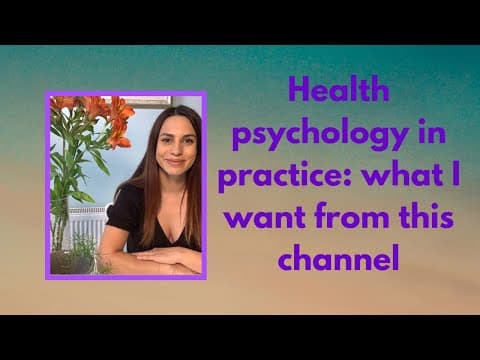 Video thumbnail for: What does a health psychologist do? — The Health Psychologist YouTube channel